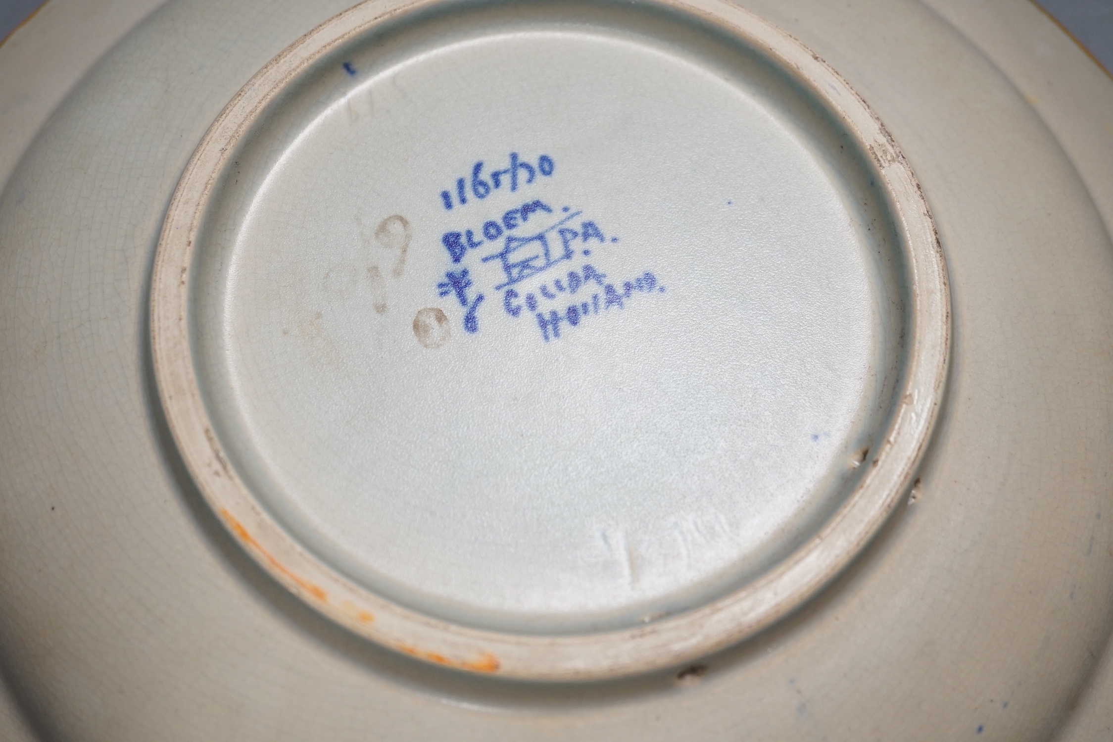 A Gouda ‘Bloem’ polychrome charger - 31.5cm wide